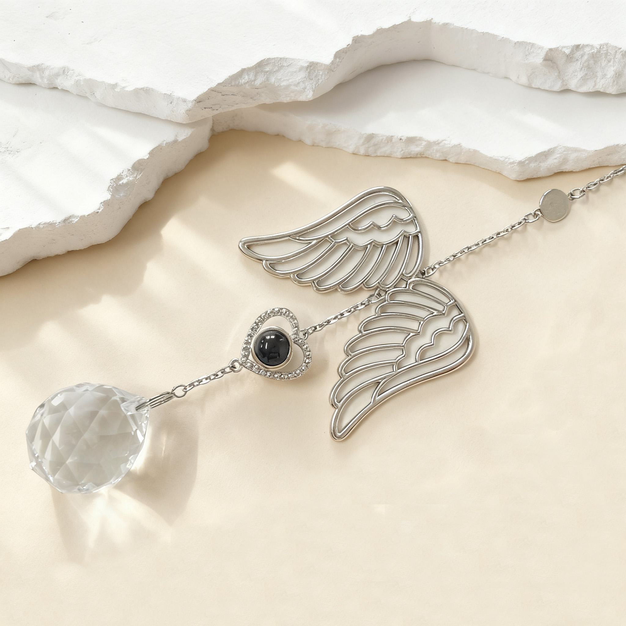 Personalized Guardian Angel Photo Sun Catcher Custom Projection Ornaments to Love