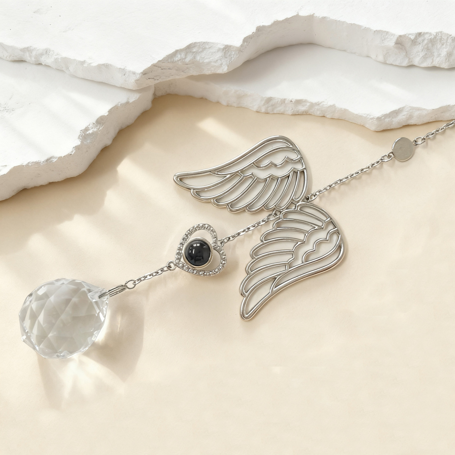 Personalized Guardian Angel Photo Sun Catcher Custom Projection Ornaments to Love