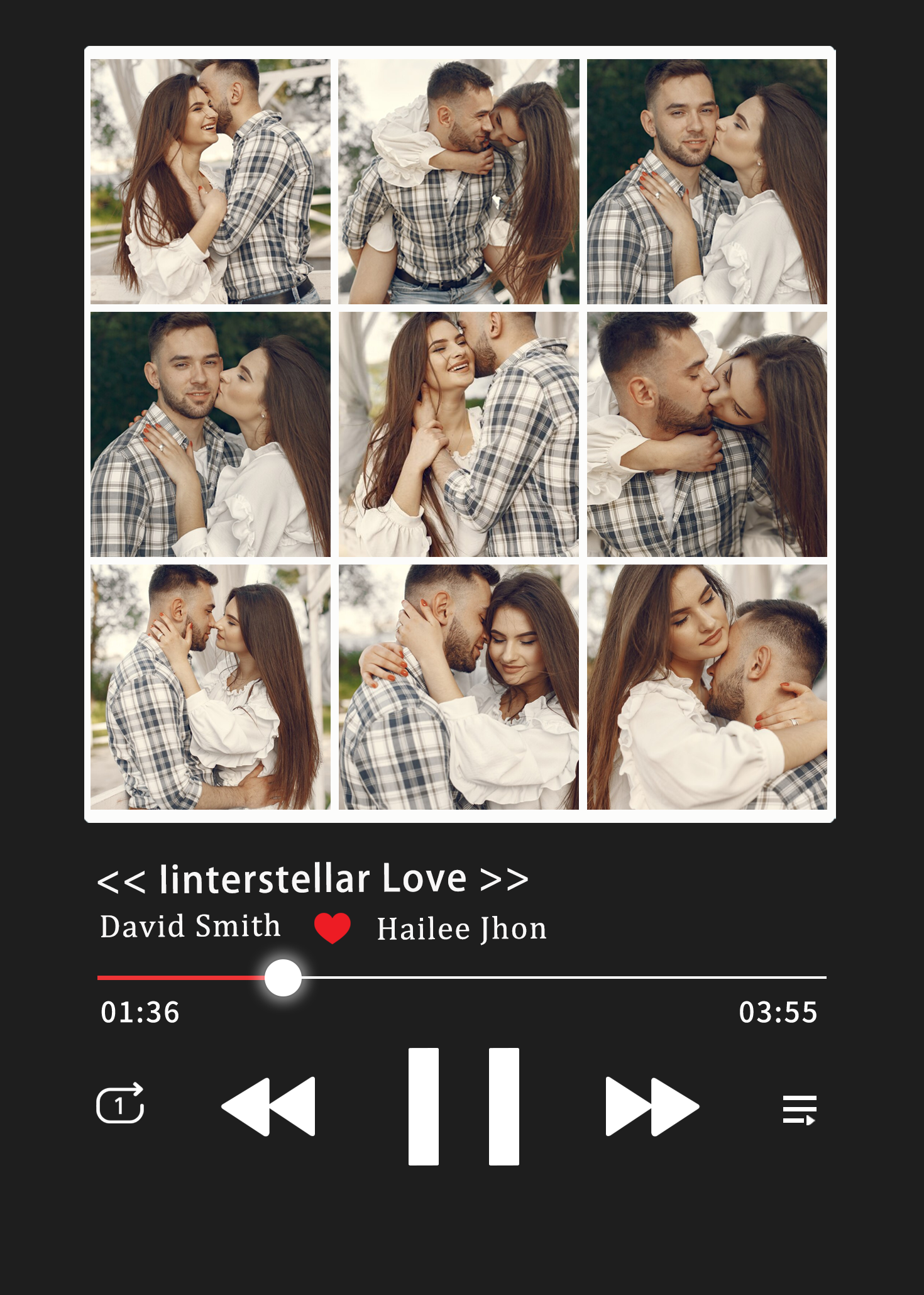 Personalized Collage Photo Frame with Music Custom Whole Song Frame