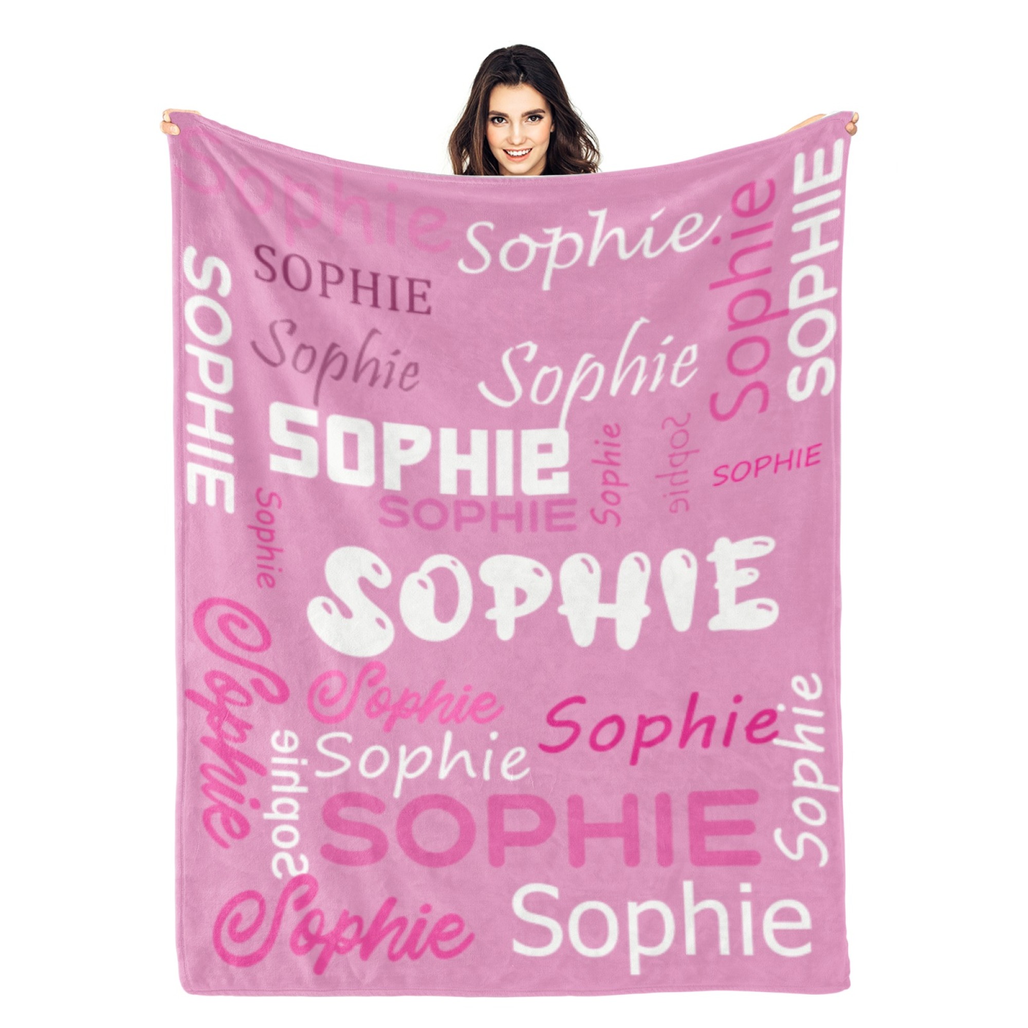 Custom Name Blankets and Throws Personalized Flannel Blanket for Kids Christmas Gifts