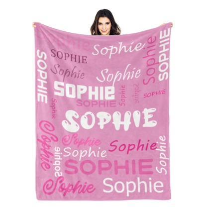 Custom Name Blankets and Throws Personalized Flannel Blanket for Kids Christmas Gifts