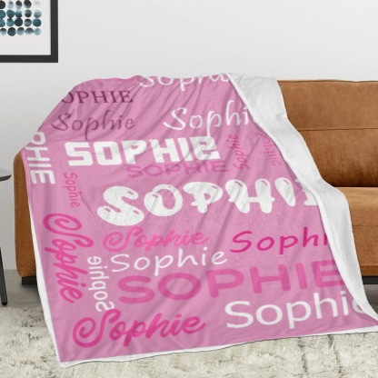 Custom Name Blankets and Throws Personalized Flannel Blanket for Kids Christmas Gifts