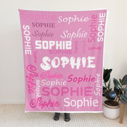 Custom Name Blankets and Throws Personalized Flannel Blanket for Kids Christmas Gifts