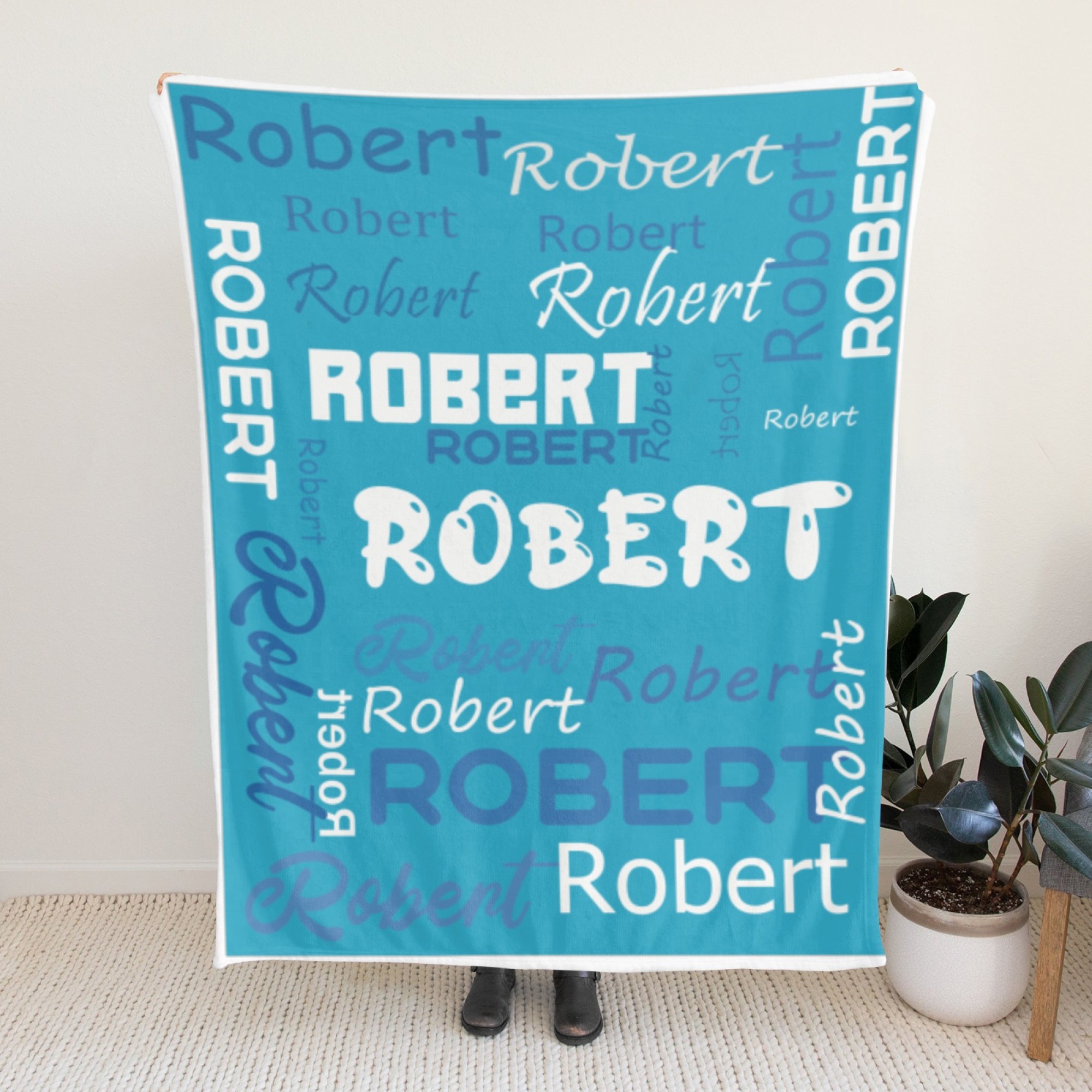 Custom Name Blankets and Throws Personalized Flannel Blanket for Kids Christmas Gifts