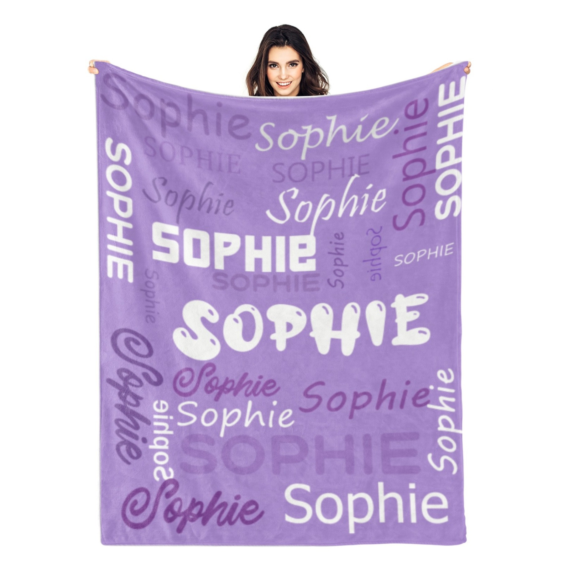 Custom Name Blankets and Throws Personalized Flannel Blanket for Kids Christmas Gifts