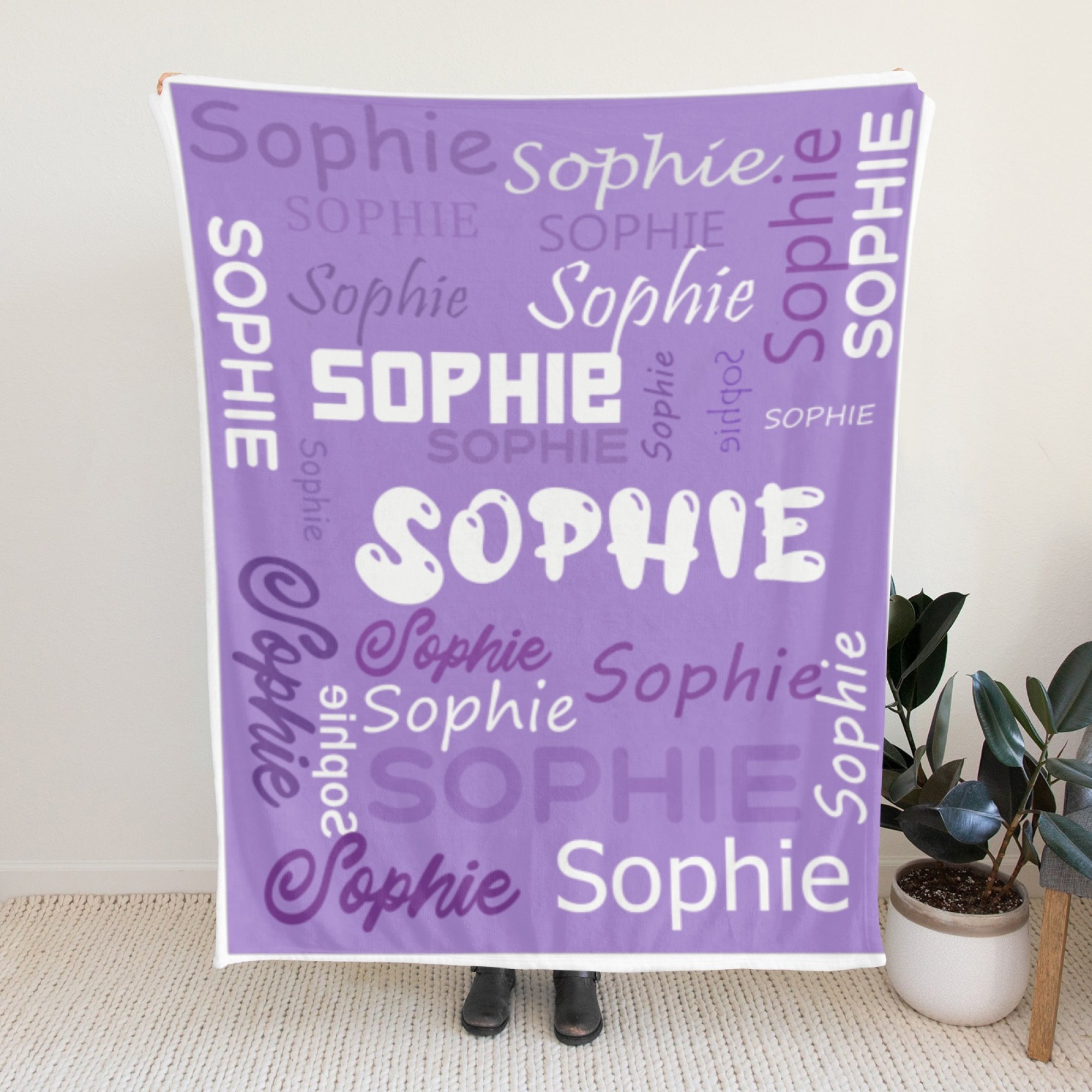 Custom Name Blankets and Throws Personalized Flannel Blanket for Kids Christmas Gifts