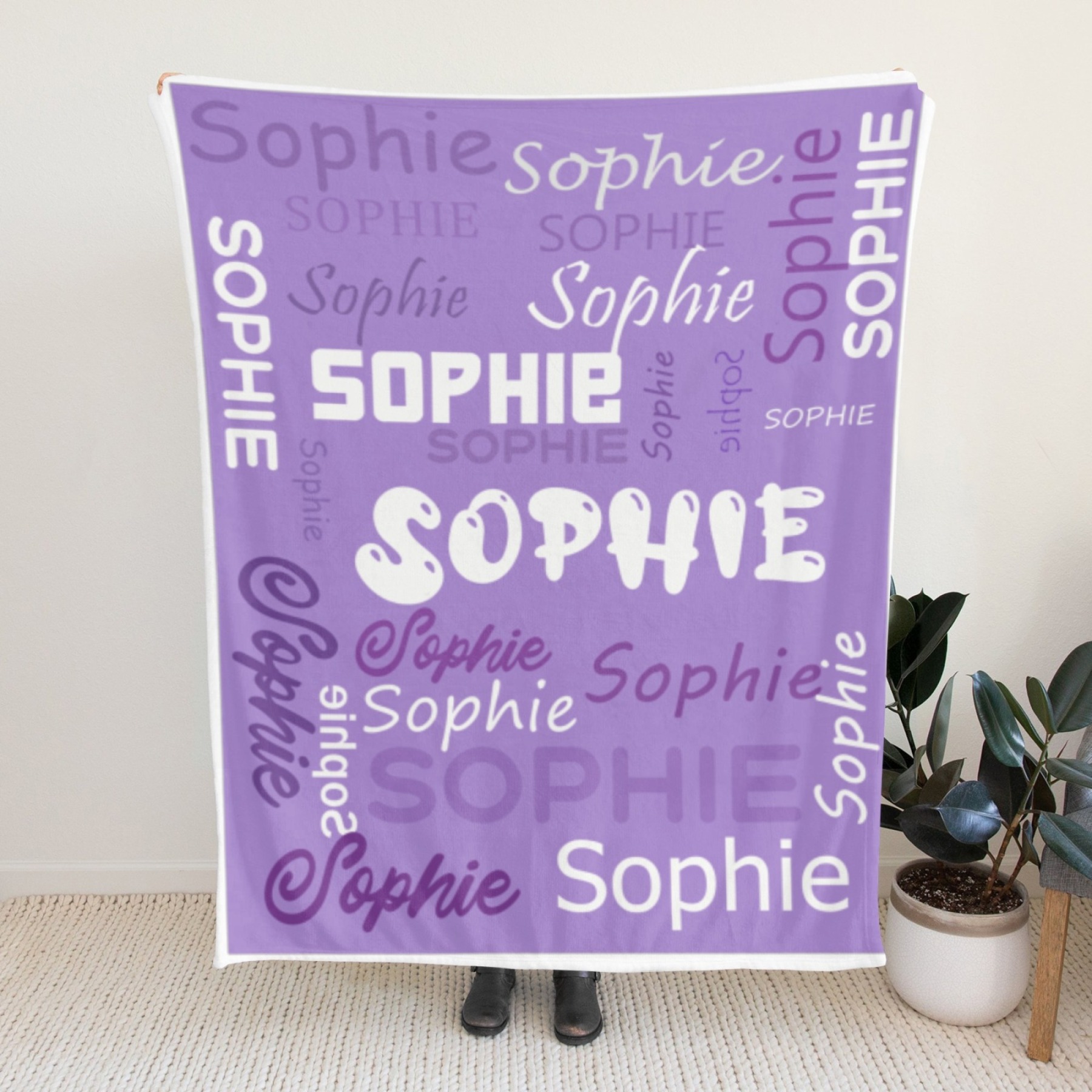 Custom Name Blankets and Throws Personalized Flannel Blanket for Kids Christmas Gifts