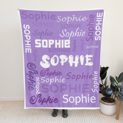 Custom Name Blankets and Throws Personalized Flannel Blanket for Kids Christmas Gifts
