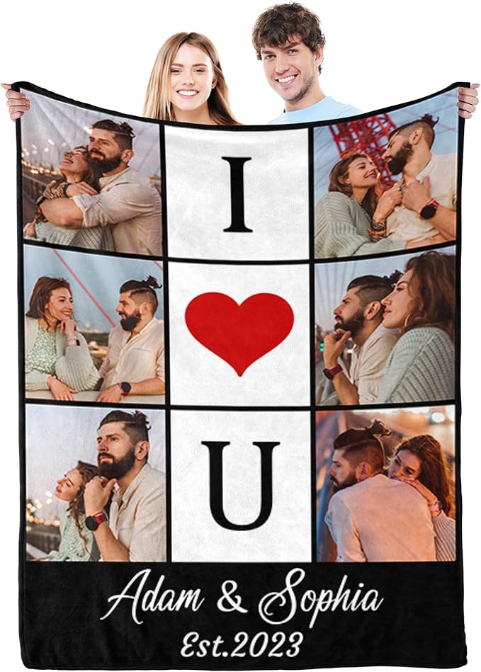 Custom Photos Collage Blanket Personalized Throw Blanket with Photos T