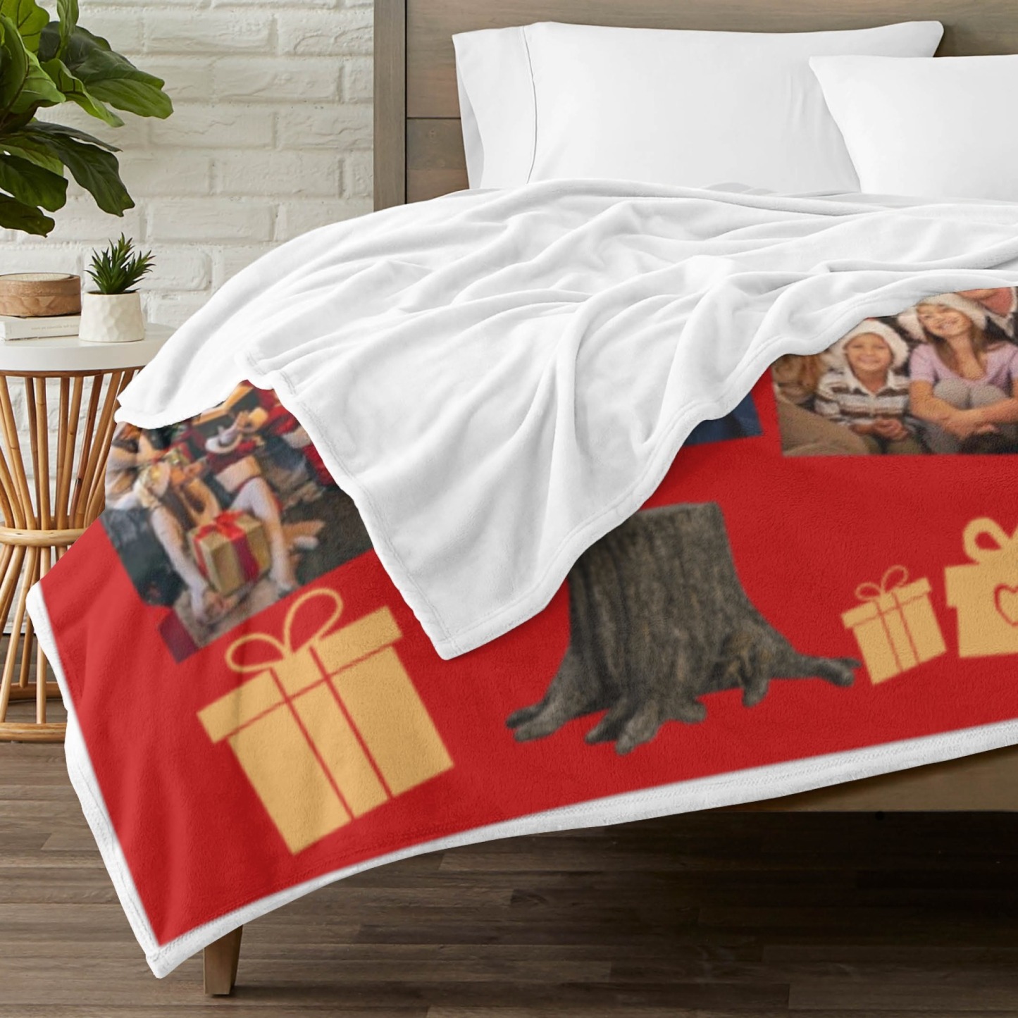 Custom Christmas Blanket with Collage Picture Personalized Merry Christmas Throws Blankets Customized Memorial Gifts