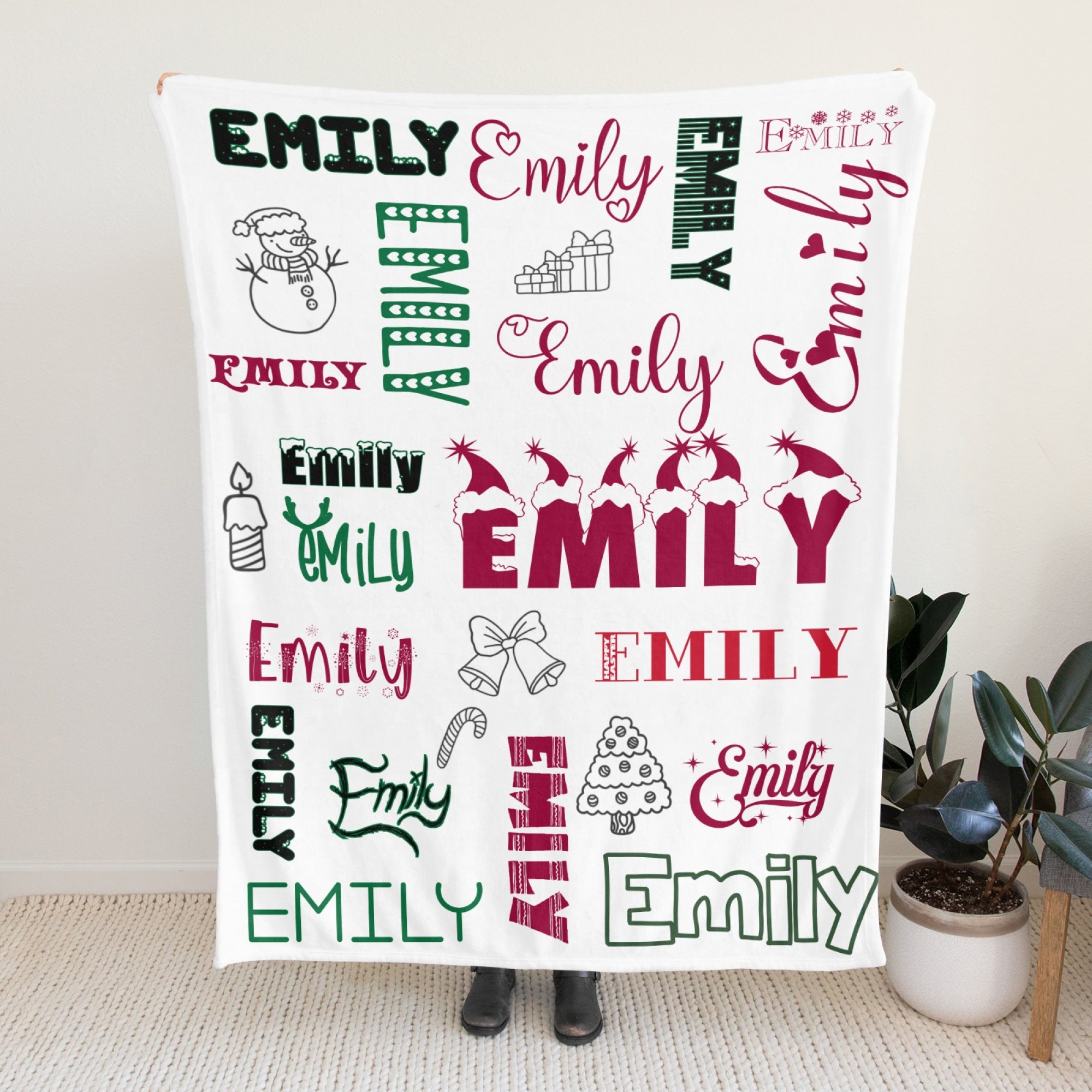 Customized Christmas Throw Blanket with Name Memorable Holiday & Birthday Gifts