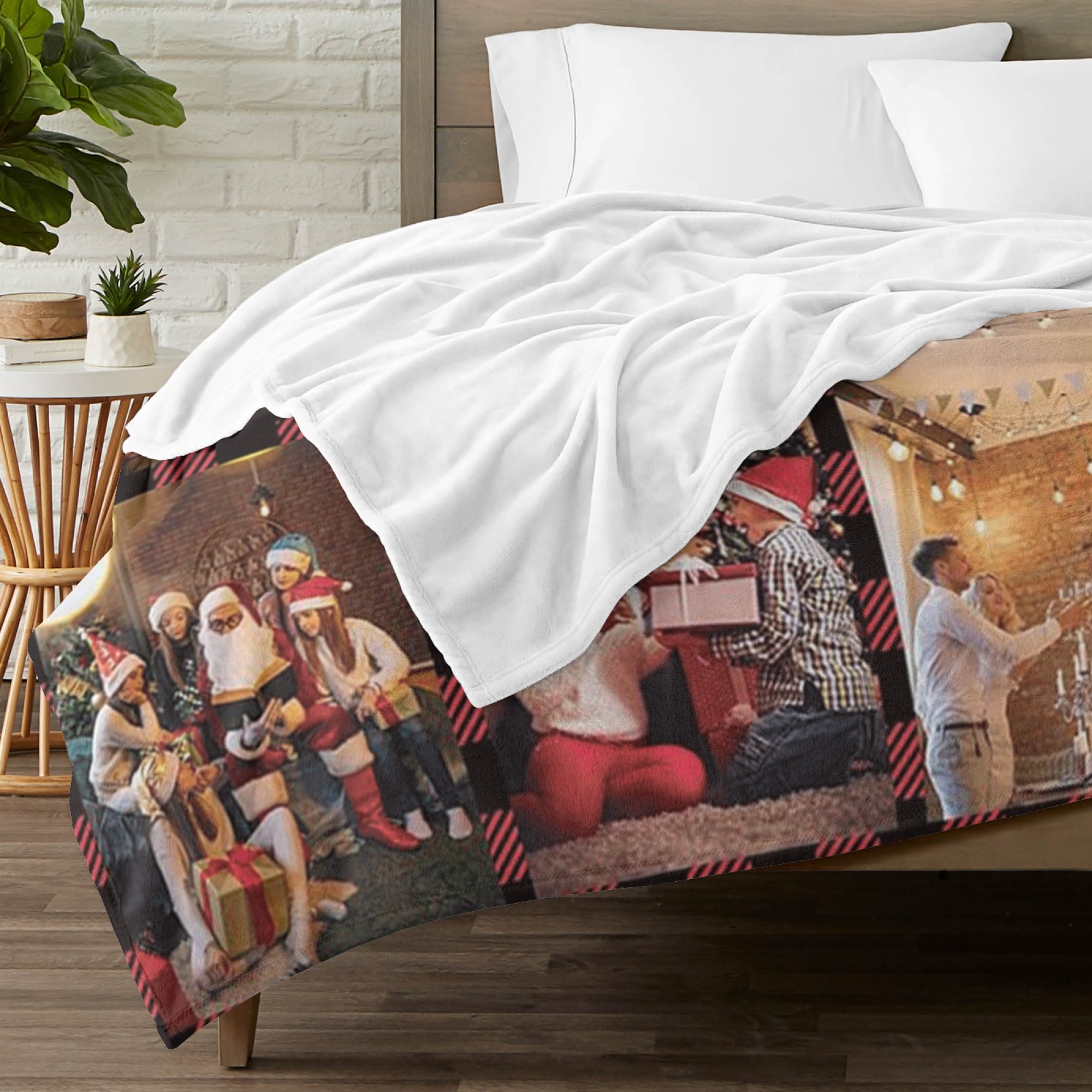 Merry Christmas Custom Blankets Personalized Multiphoto Gifts with Your Own Photos Perfect Present for Christmas