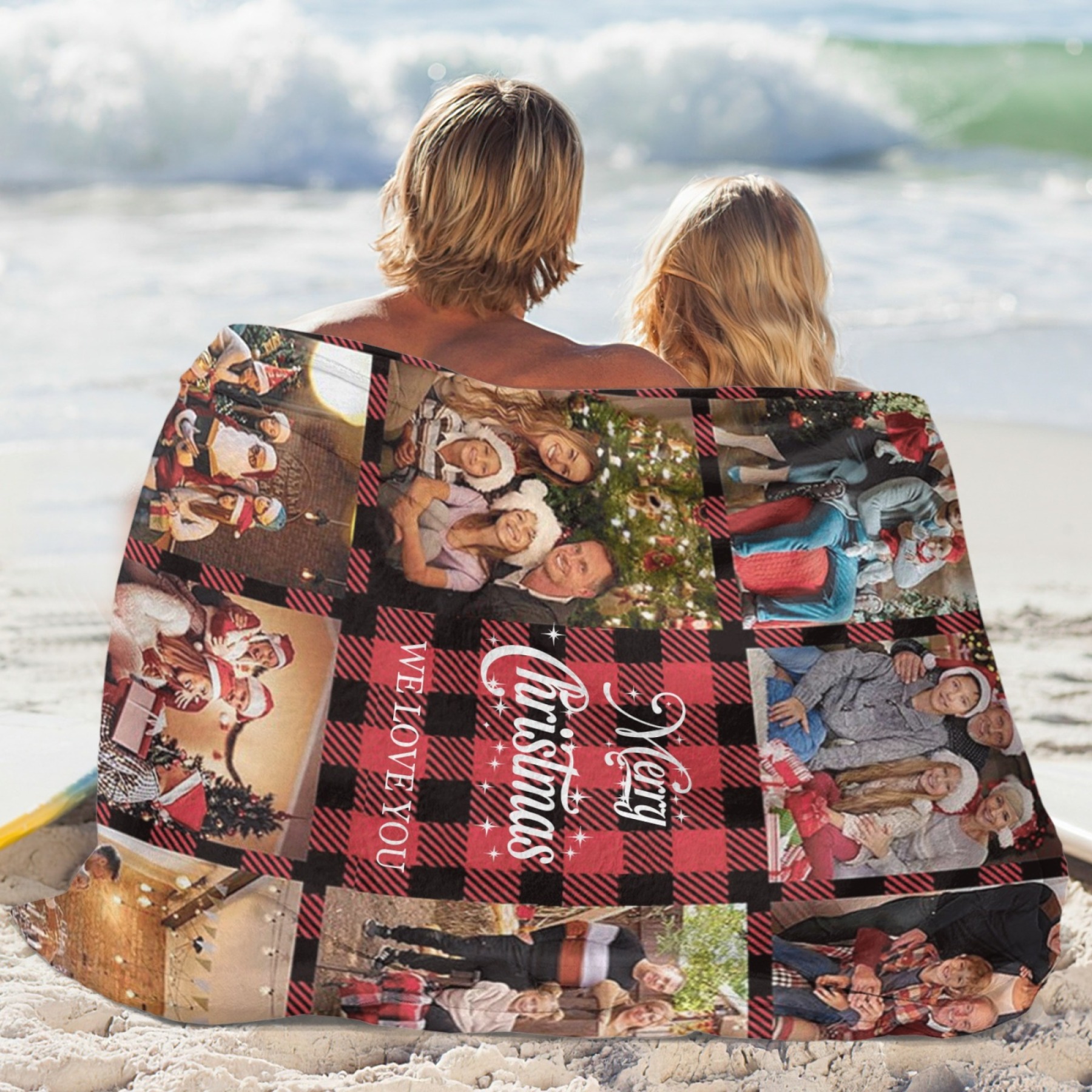 Merry Christmas Custom Blankets Personalized Multiphoto Gifts with Your Own Photos Perfect Present for Christmas