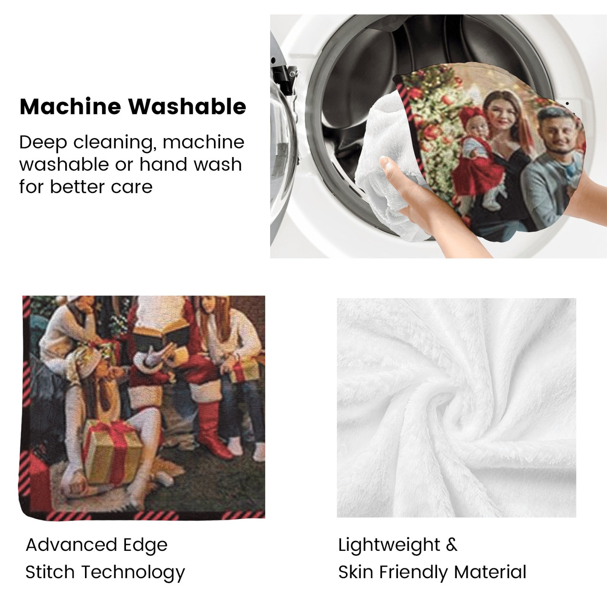 Merry Christmas Custom Blankets Personalized Multiphoto Gifts with Your Own Photos Perfect Present for Christmas