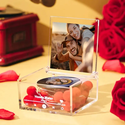 Custom Photo and Music Player Can Play Whole Song with Light Personalized Music Acrylic Box