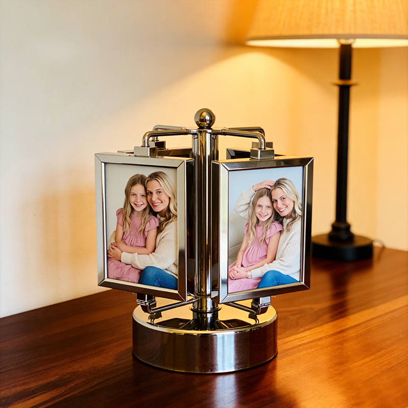 Personalized Collage Photo Rotating Album Custom Whole Song Metal Music Box Mother's Day Gift