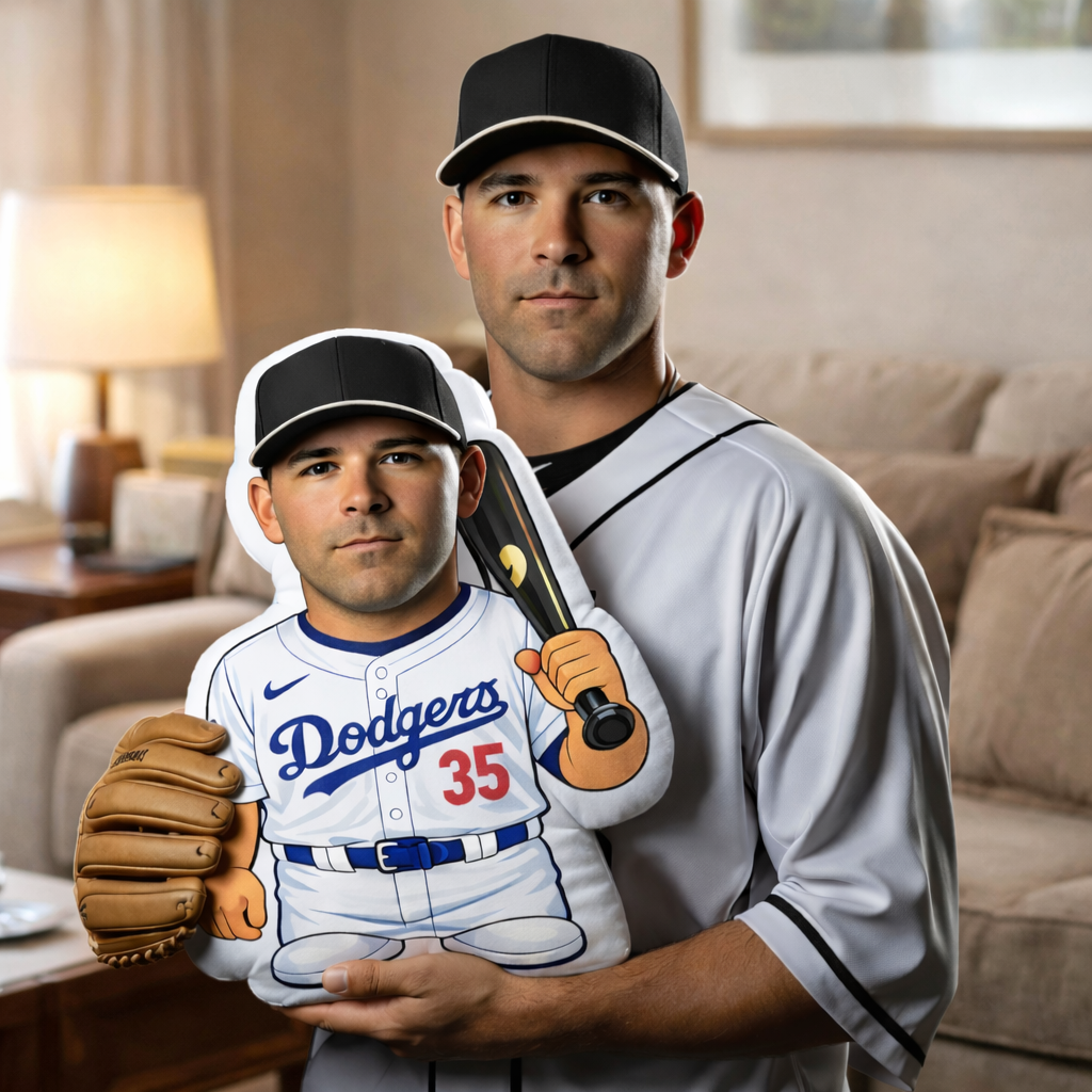 Custom 3D Photo Pillow Los Angeles Dodgers Fans Cushion Personalized Double-Sided Printed Picture Pillow