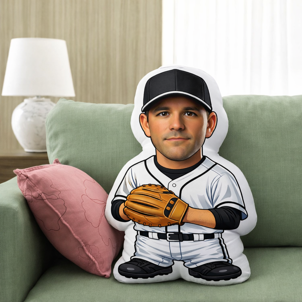 Personalized 3D Photo Pillow Double Sided Printing Gift for Baseball Players & Fans