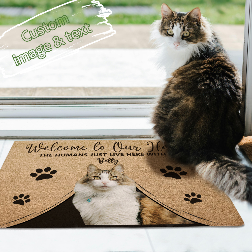 Custom Pet Doormat Personalized Dog Welcome Mat Funny Entry Rug for Porch Kennel Gift for Pet Owners and Dog Lovers