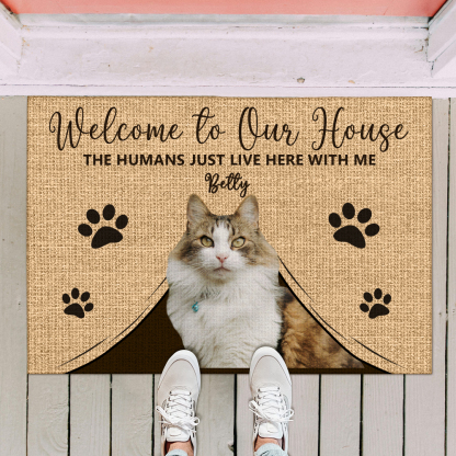 Custom Pet Doormat Personalized Dog Welcome Mat Funny Entry Rug for Porch Kennel Gift for Pet Owners and Dog Lovers