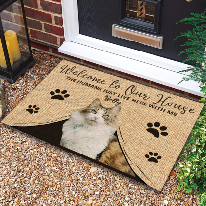 Custom Pet Doormat Personalized Dog Welcome Mat Funny Entry Rug for Porch Kennel Gift for Pet Owners and Dog Lovers