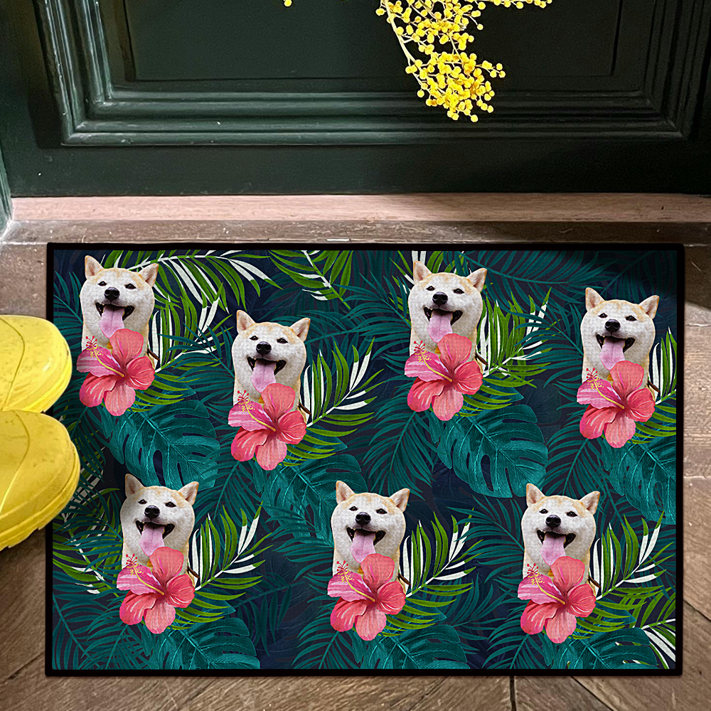 Pet Photo Doormat Custom Welcome Rug Funny Personalized Entryway Mat Kennel Gift for Dog Enthusiasts