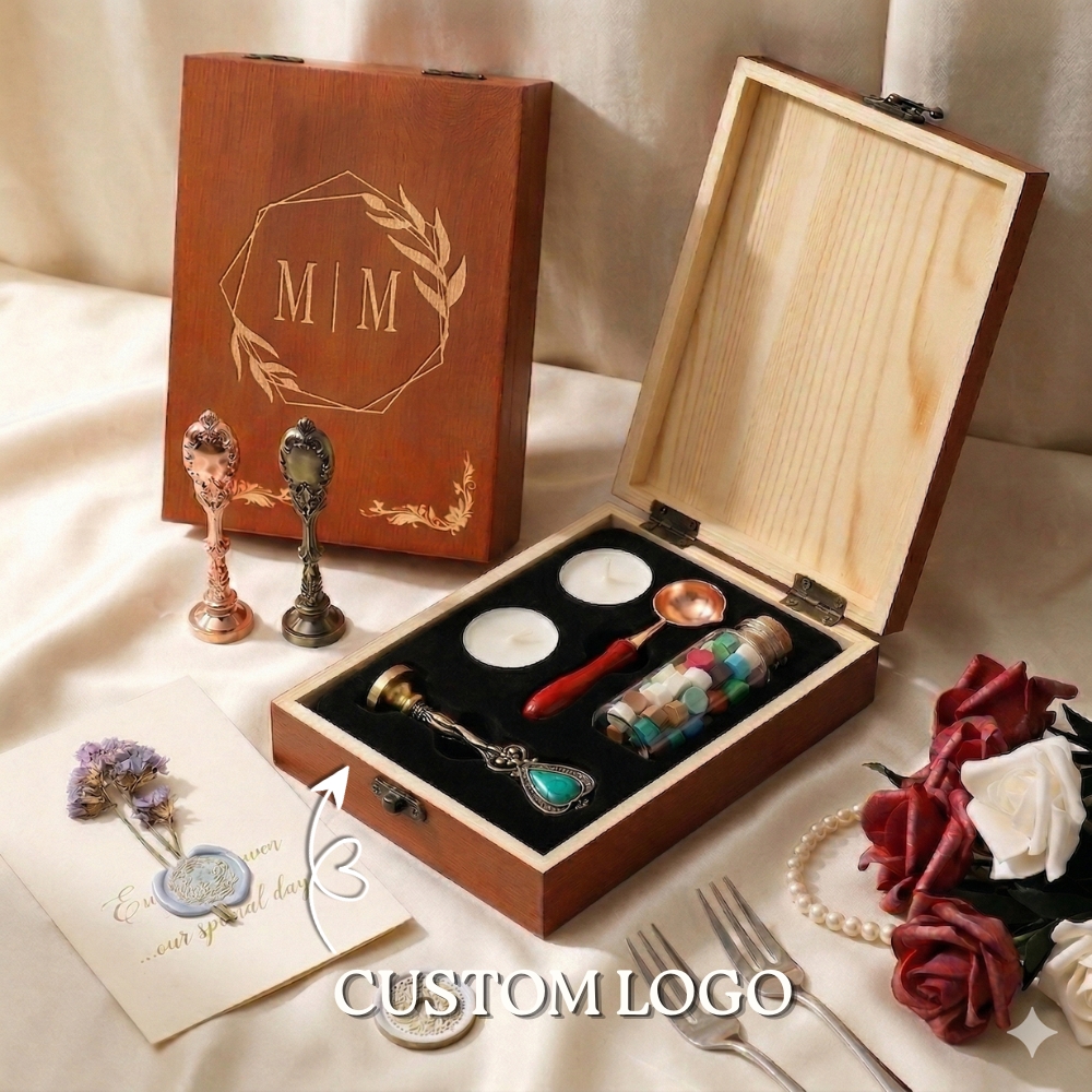 Custom Wax Seal Stamp Any Logo Personalized Wedding Invitation Wax Seal Kit for Wedding Invitations