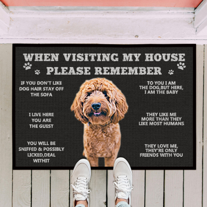 Personalized Pet Photo Doormat for Dog Lovers Custom Photo Welcome Rug for House Porch Entryway Kennel