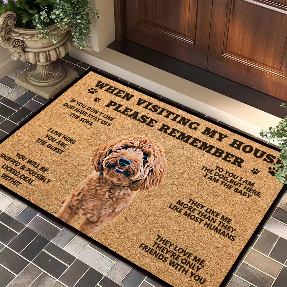 Personalized Pet Photo Doormat for Dog Lovers Custom Photo Welcome Rug for House Porch Entryway Kennel