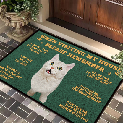 Personalized Pet Photo Doormat for Dog Lovers Custom Photo Welcome Rug for House Porch Entryway Kennel