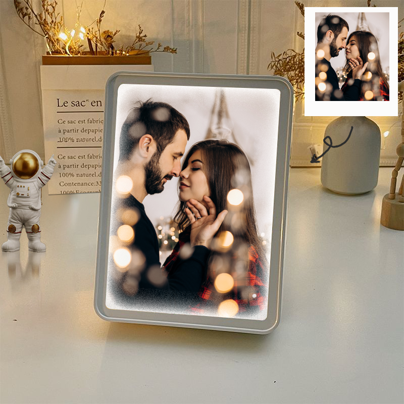 Personalized Photo Mirror Light Off as Mirror On as Glowing Picture Custom Picture Led Lamp