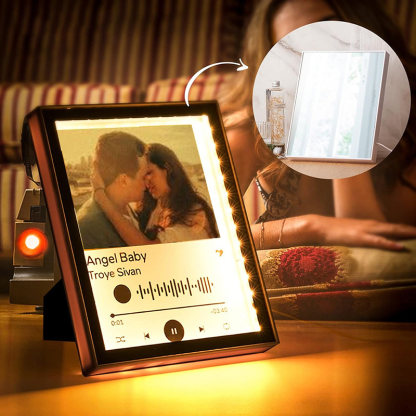 Customizable Music Plaque Mirror Lamp LED Photo Light with Scannable Song Code