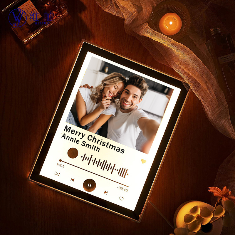 Customizable Music Plaque Mirror Lamp LED Photo Light with Scannable Song Code