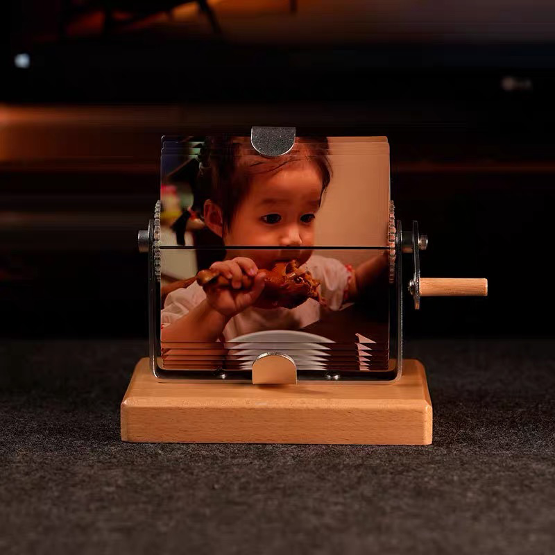 Custom Mechanical Hand-Crank Photo Frame Personalized 32 Photo Box DIY Album DIY Gift for Couple