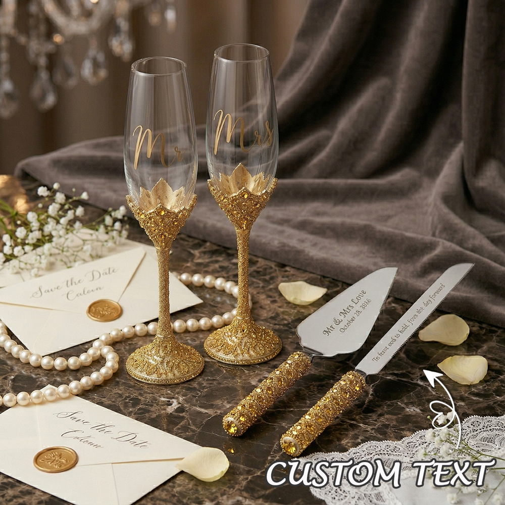 Personalized Wedding Champagne Flutes Custom Champagne Flutes for Wedding Party Wedding Gift for Couple