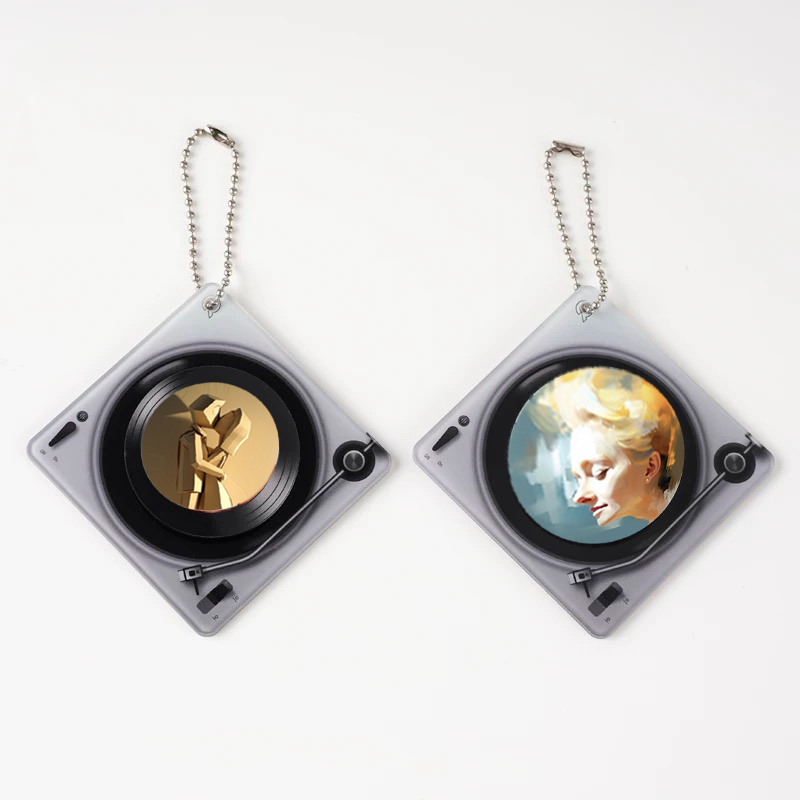 Personalized Photo Album NFC Music Acrylic Keychain Record Rotating 3d Keychain