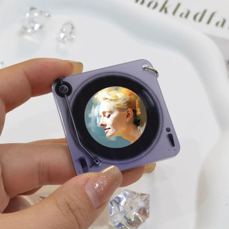 Personalized Photo Album NFC Music Acrylic Keychain Record Rotating 3d Keychain