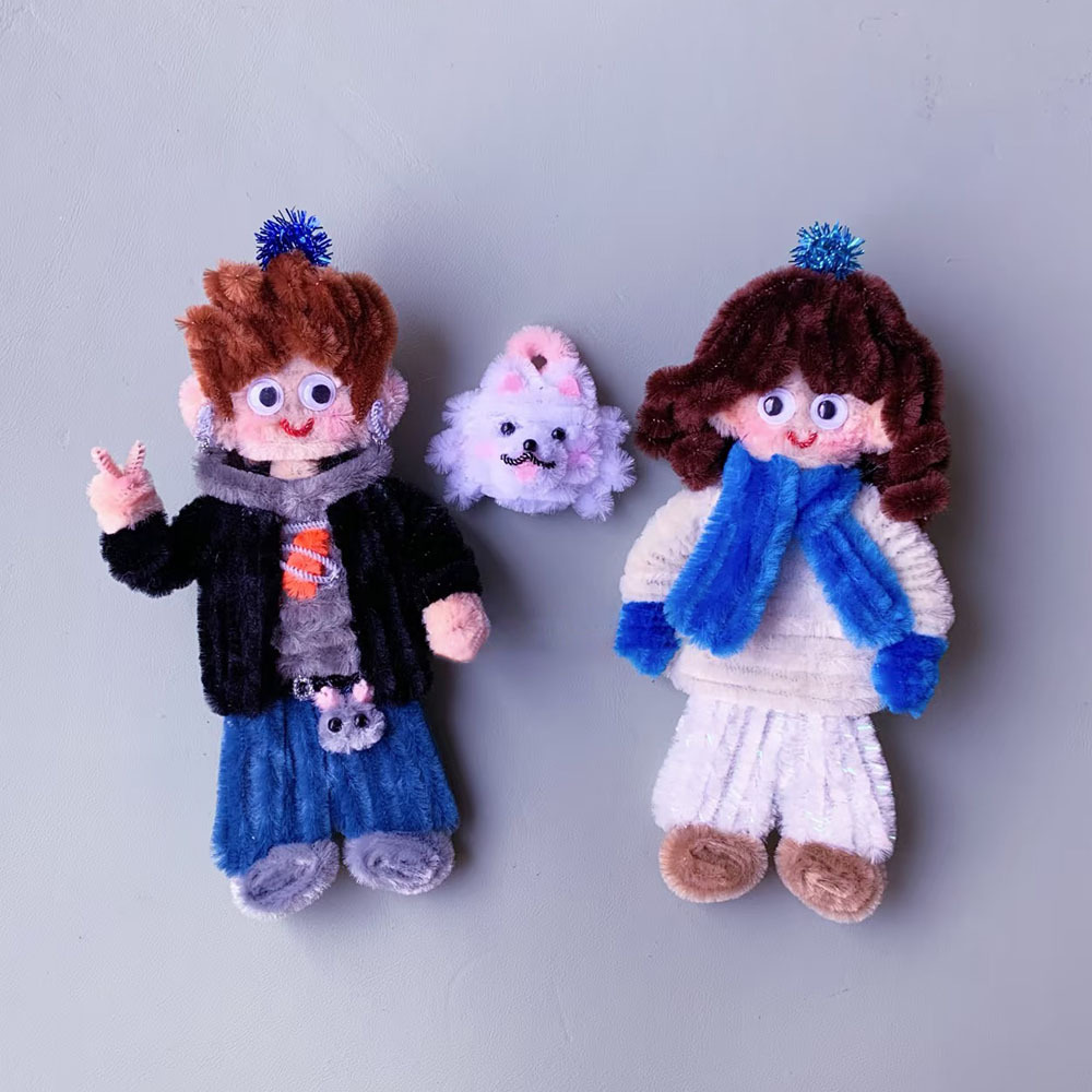 Handcraft Custom Portrait Doll Handmade Pipe Cleaner Doll Chenille Stems Stick Anime DIY Customized Human Figure Anniversary Gifts