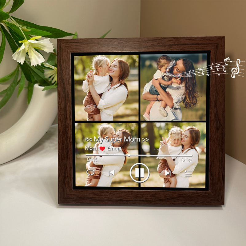 Personalized Photo Frame with Custom Whole Song Picture Frame Music Player Gifts for Mother (Can Play Whole Song)