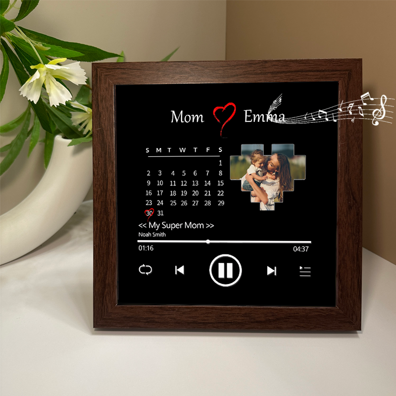 Personalized Photo Frame with Custom Whole Song Picture Frame Music Player Gifts for Mother (Can Play Whole Song)