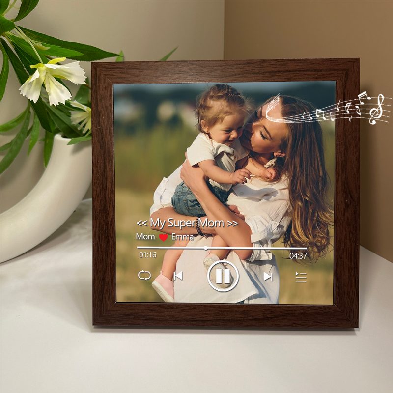 Personalized Photo Frame with Custom Whole Song Picture Frame Music Player Gifts for Mother (Can Play Whole Song)