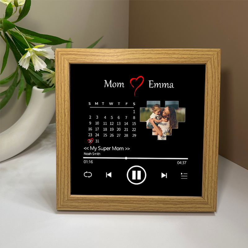 Personalized Photo Frame with Custom Whole Song Picture Frame Music Player Gifts for Mother (Can Play Whole Song)