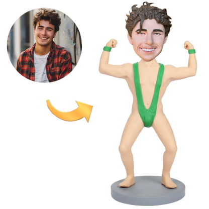 Custom Bobblehead in Mankini with Personalized Engraving
