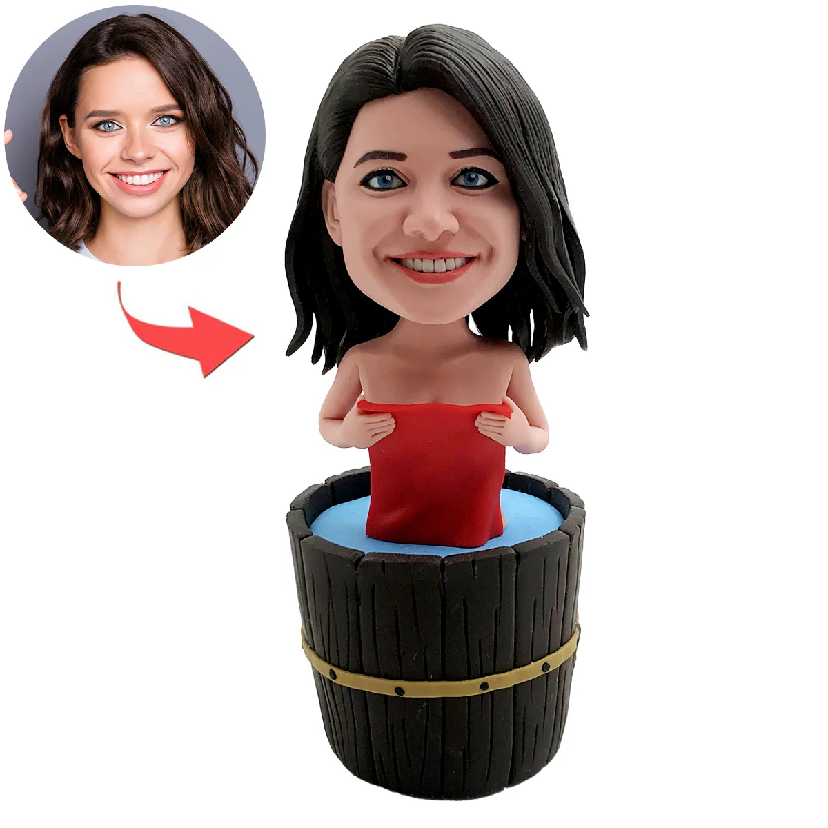 Beautiful Sexy Woman Taking Bath Custom Bobblehead