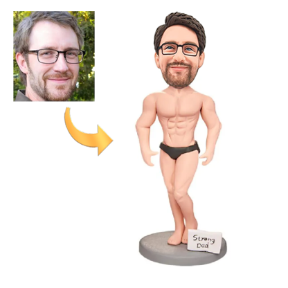 Man Trousers Funny Custom Bobblehead with Engraved Text