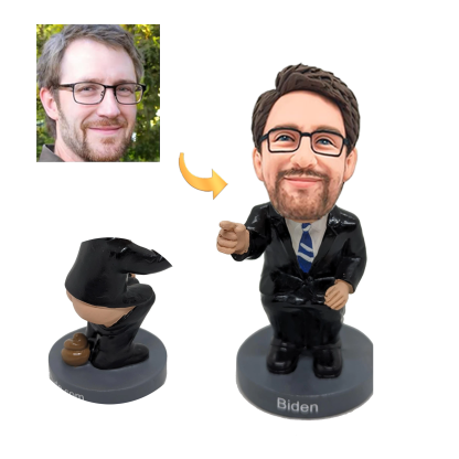 Man Squatting on the Toilet Custom Bobblehead with Engraved Text