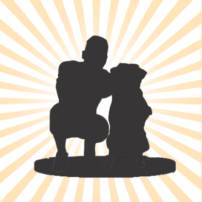 Fully Customizable Man And Pet Custom Bobblehead with Engraved Text