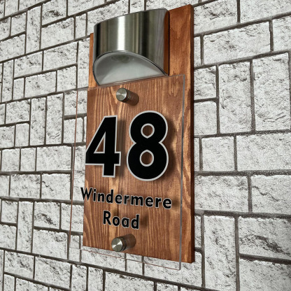 Custom Solar LED Address Plaque Waterproof Illuminated House Number Sign Outdoor Door Decoration