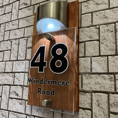 Custom Solar LED Address Plaque Waterproof Illuminated House Number Sign Outdoor Door Decoration