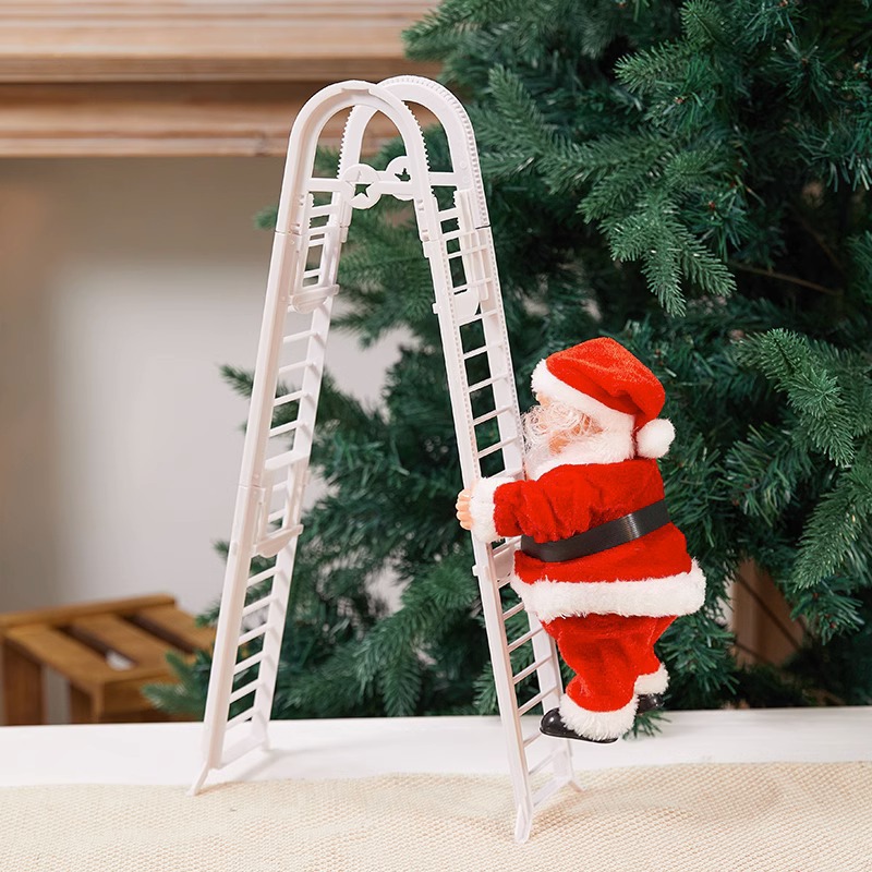 Electric Climbing Santa Claus Decoration Climbing Rope Ladder Parachut